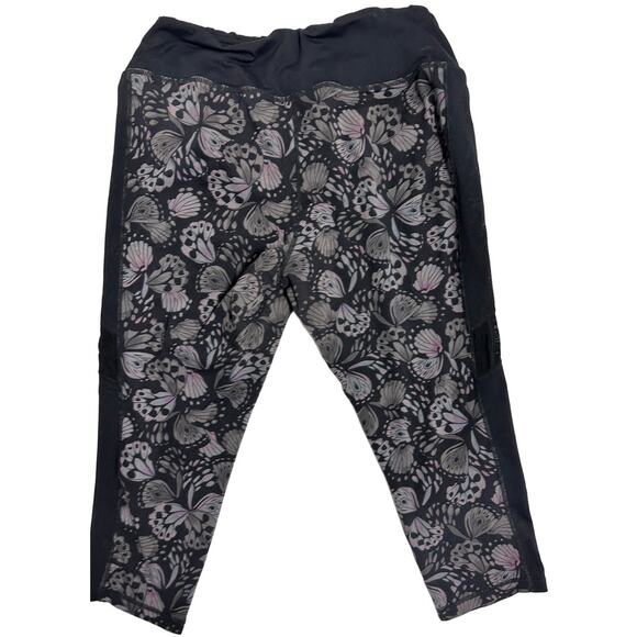 Torrid Women Leggings Pants Plus 2X Black Butterfly Print Hit At Calf Gym Active - Picture 3 of 7